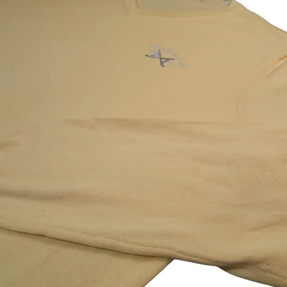 Brooks Brothers Supima Sweater XL Yellow Preppy Golf Luxe